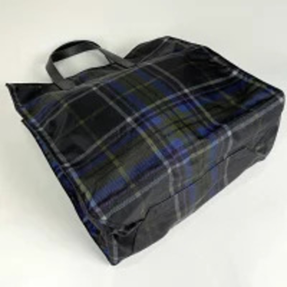 Prada Plate Check Multicolor Handbag Bag Tote Black